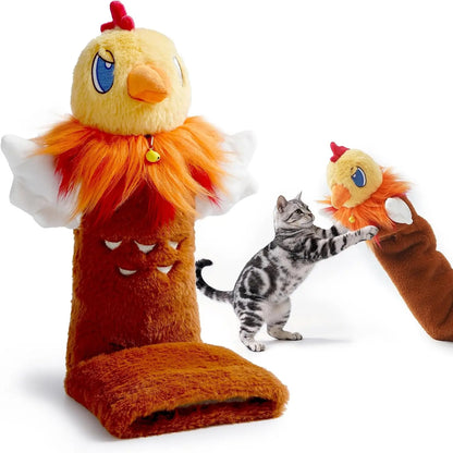 Rumble Roo  Cat Wrestling Toy, 22-Inch Kangaroo Puppet with Catnip Pouches & Treat Pocket