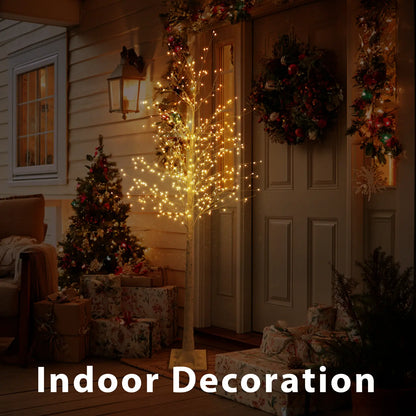 6ft Lighted Birch Tree with 544 Warm White LEDs | Auto Timer