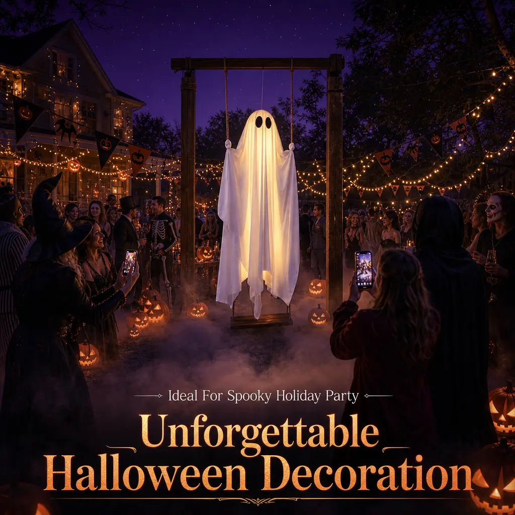 Halloween Decorations Outdoor - 5FT Large Hanging Ghost Swing