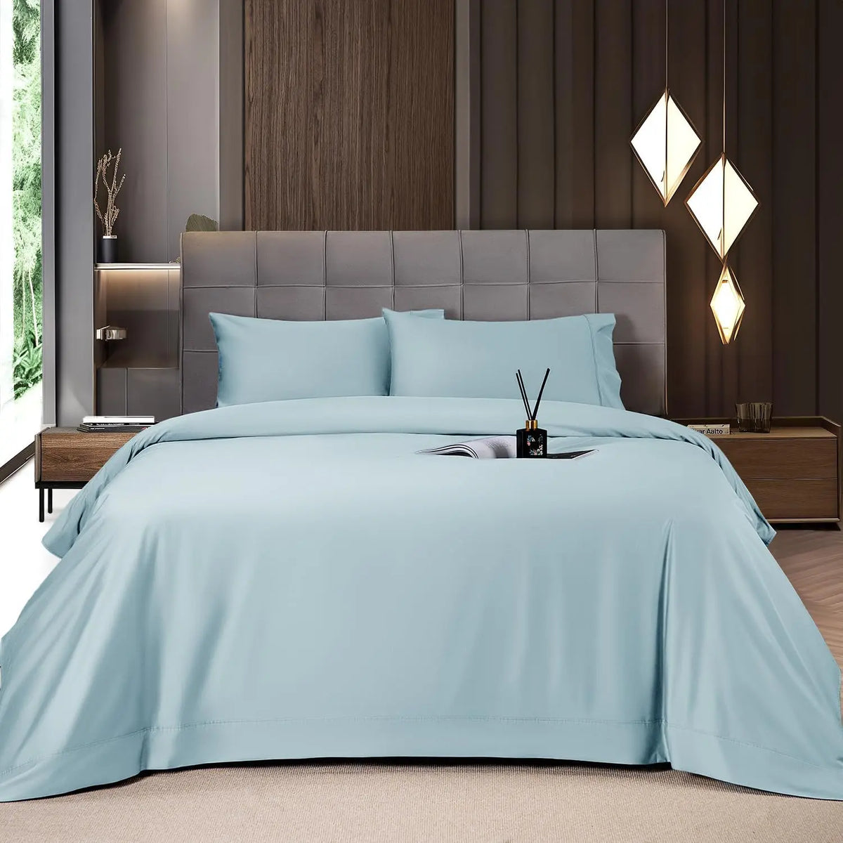 4/6 Pc Bedding Set，Cooling Breathable, Hotel Luxury Super Silky Soft, Wrinkle & Fade