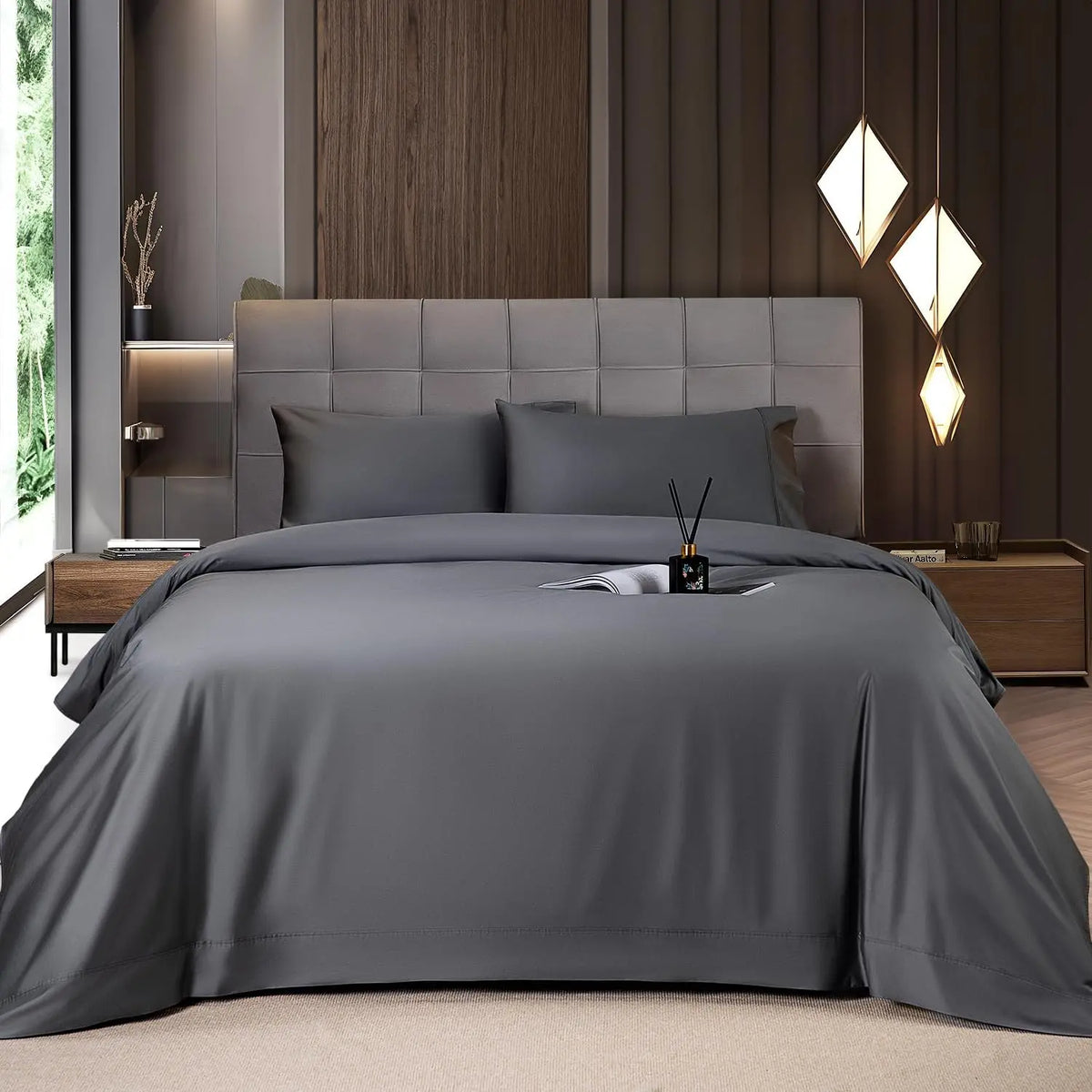 4/6 Pc Bedding Set，Cooling Breathable, Hotel Luxury Super Silky Soft, Wrinkle & Fade