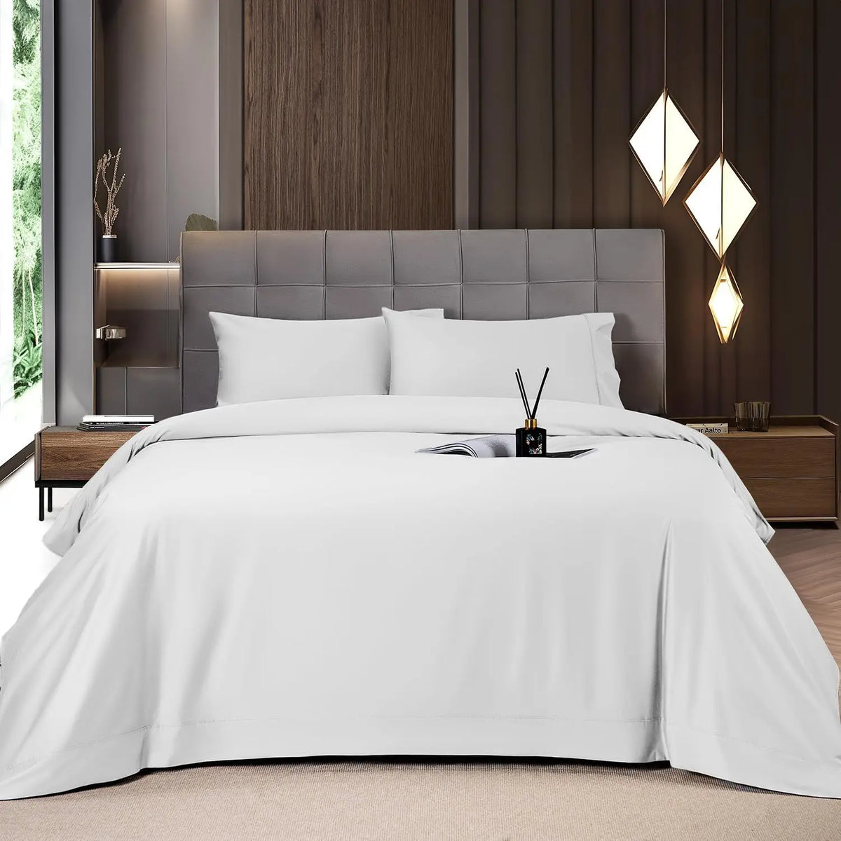 4/6 Pc Bedding Set，Cooling Breathable, Hotel Luxury Super Silky Soft, Wrinkle & Fade