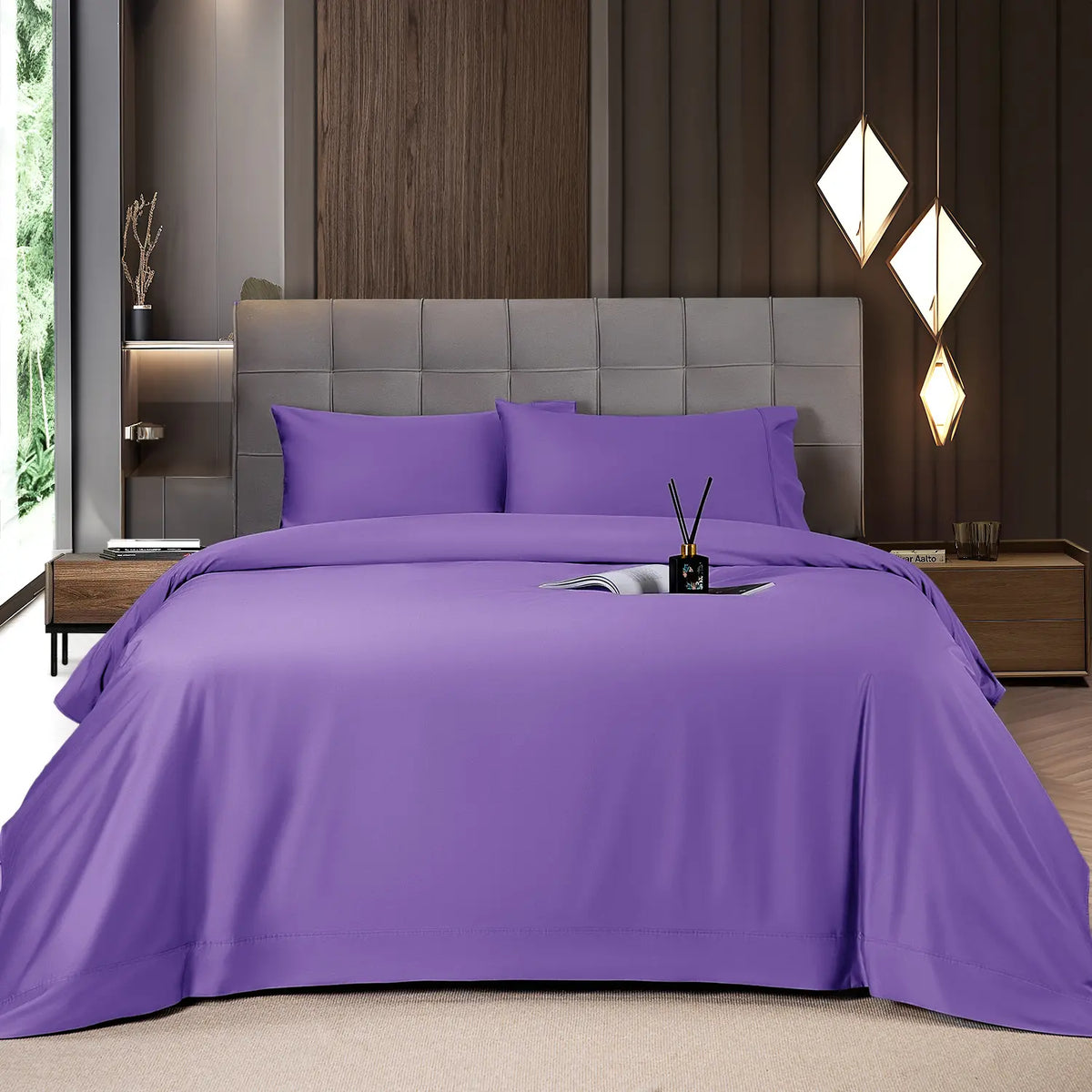4/6 Pc Bedding Set，Cooling Breathable, Hotel Luxury Super Silky Soft, Wrinkle & Fade