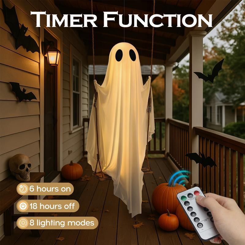 Halloween Decorations Outdoor - 5FT Large Hanging Ghost Swing