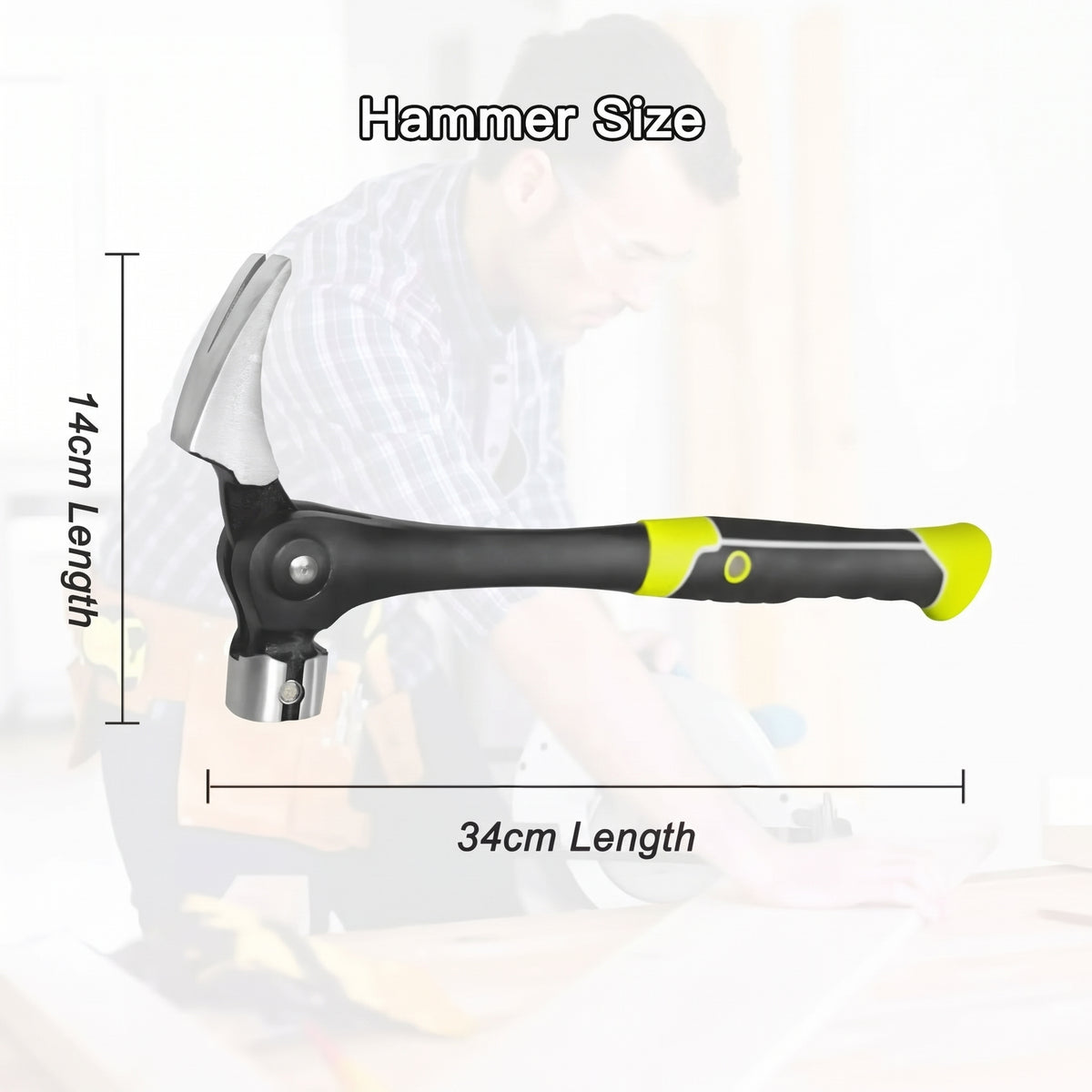 [2-Pack] Ultimate Multi-Angle Claw Hammer with Magnetic Nail Starter