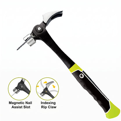 [2-Pack] Ultimate Multi-Angle Claw Hammer with Magnetic Nail Starter