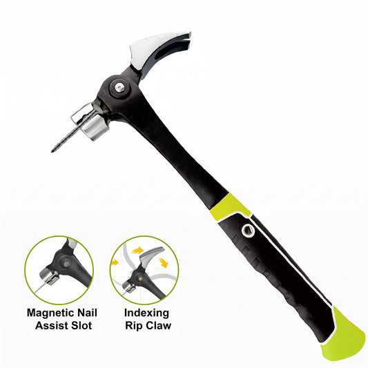 [2-Pack] Ultimate Multi-Angle Claw Hammer with Magnetic Nail Starter