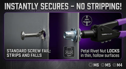 Heavy-Duty Petal Rivet Nut Tool Kit - The Ultimate Hollow Wall Solution