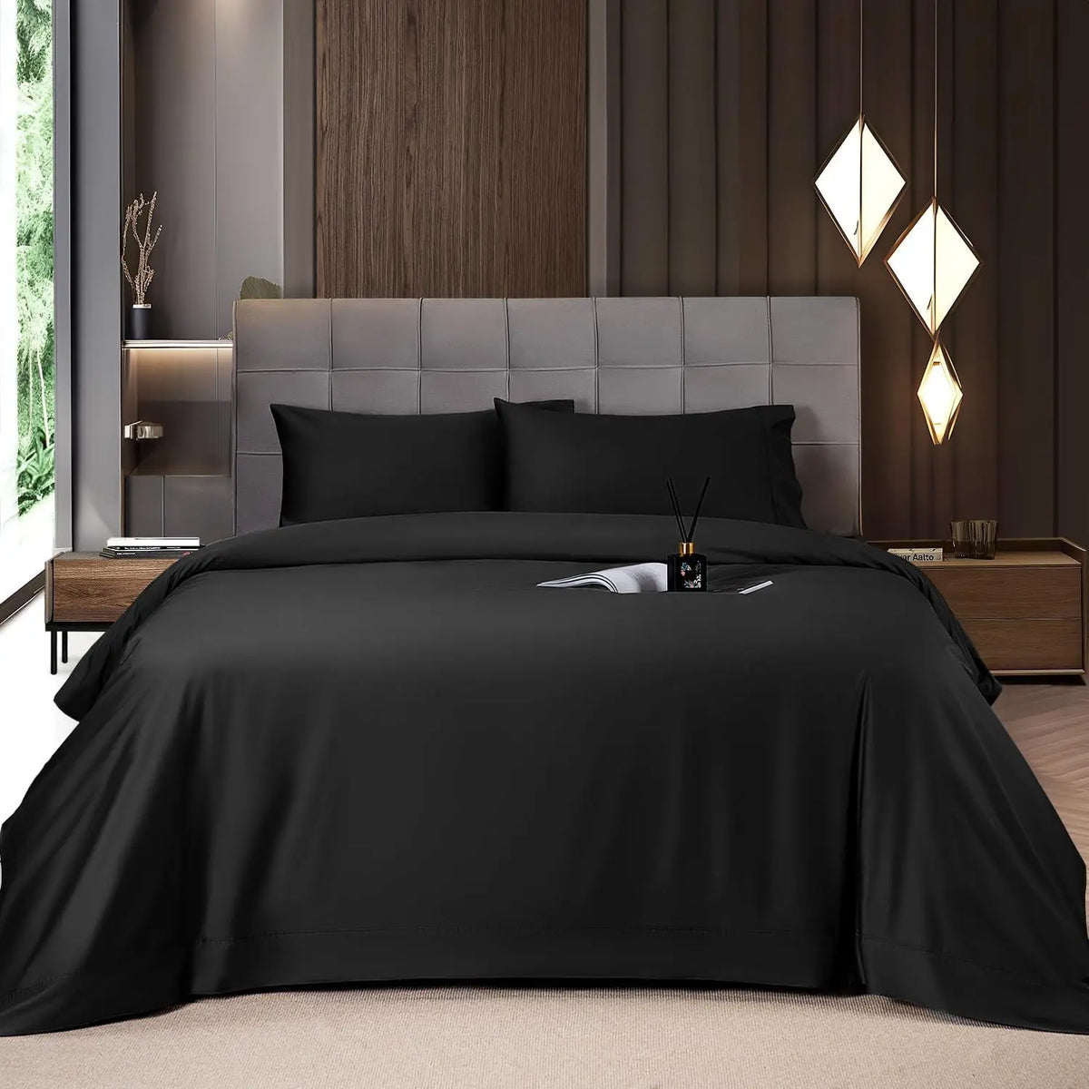 4/6 Pc Bedding Set，Cooling Breathable, Hotel Luxury Super Silky Soft, Wrinkle & Fade