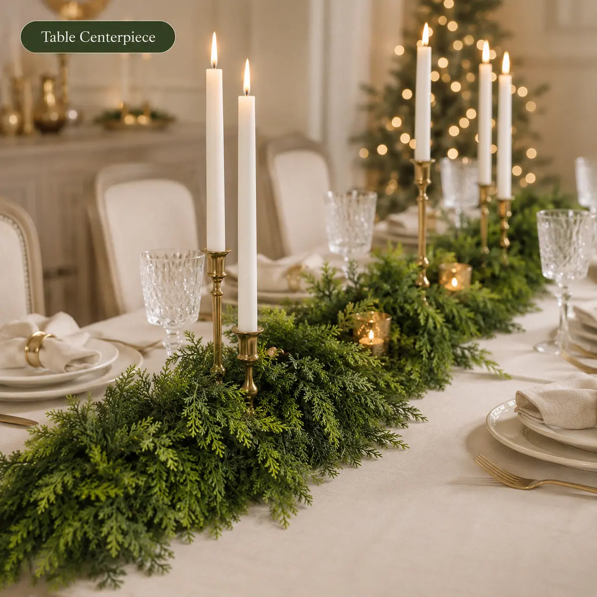 6FT Real Touch Cedar Garland 2-Pack | Christmas Mantel Decor