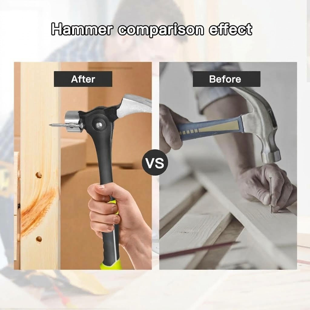[2-Pack] Ultimate Multi-Angle Claw Hammer with Magnetic Nail Starter