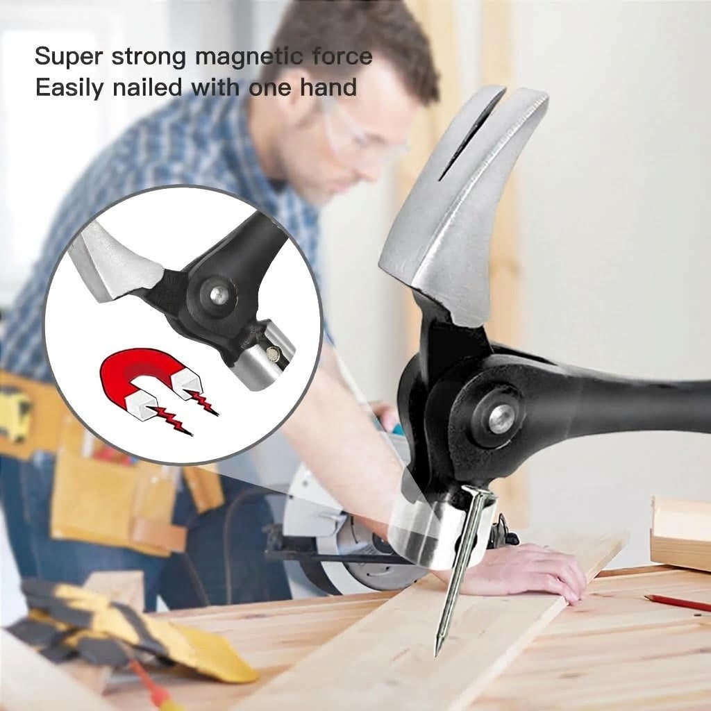[2-Pack] Ultimate Multi-Angle Claw Hammer with Magnetic Nail Starter