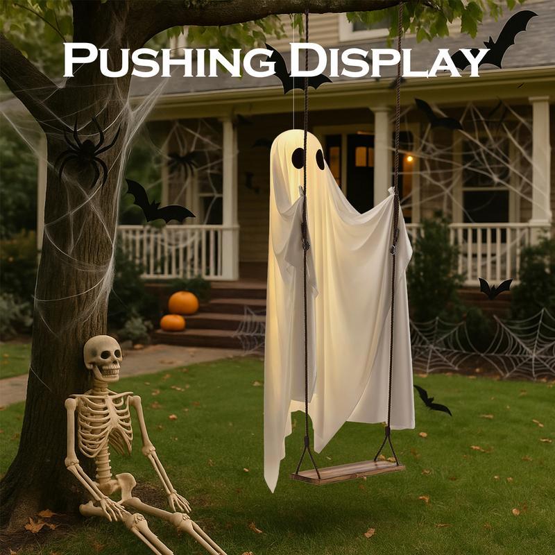 Halloween Decorations Outdoor - 5FT Large Hanging Ghost Swing